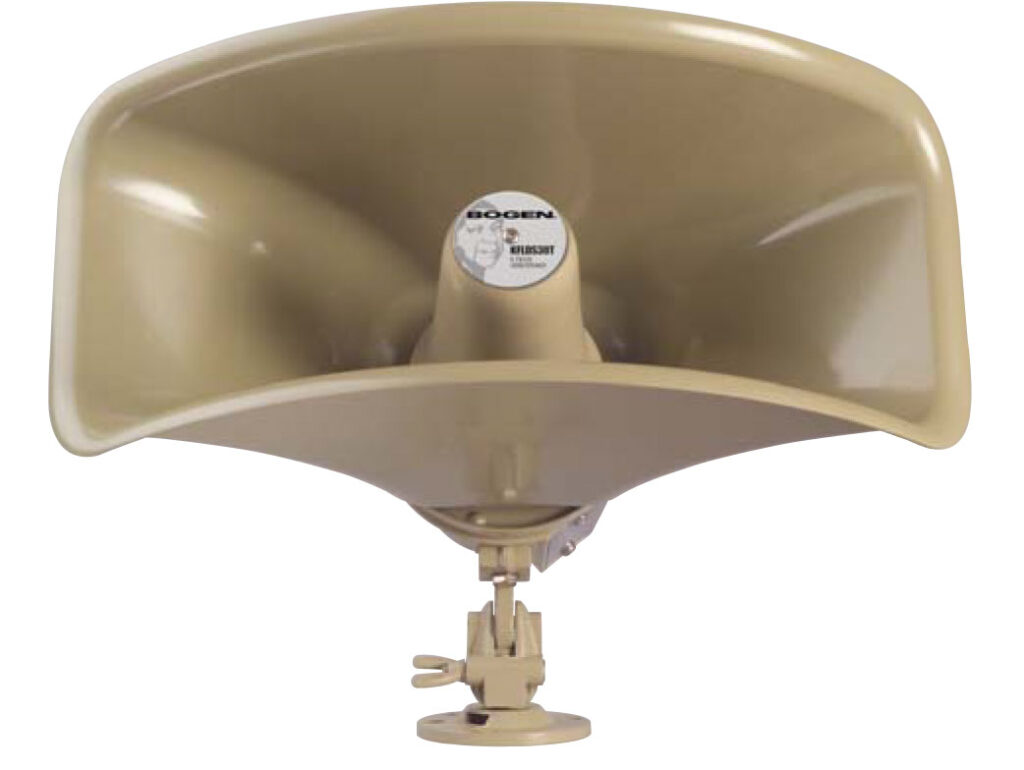 Beige, horn-shaped PA Speaker