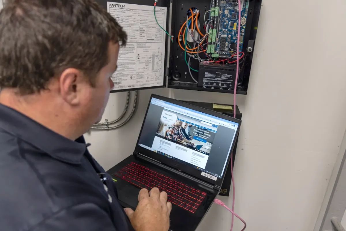 Rack-mounted networking equipment used in enterprise-grade IT infrastructure.