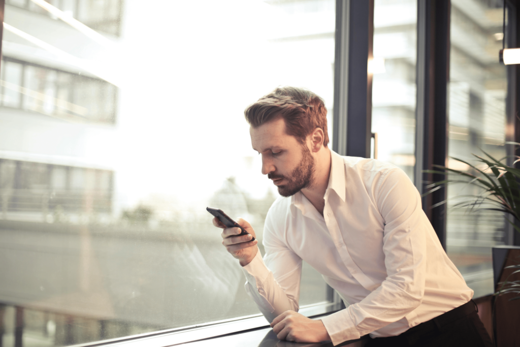 business man talking on cell phone