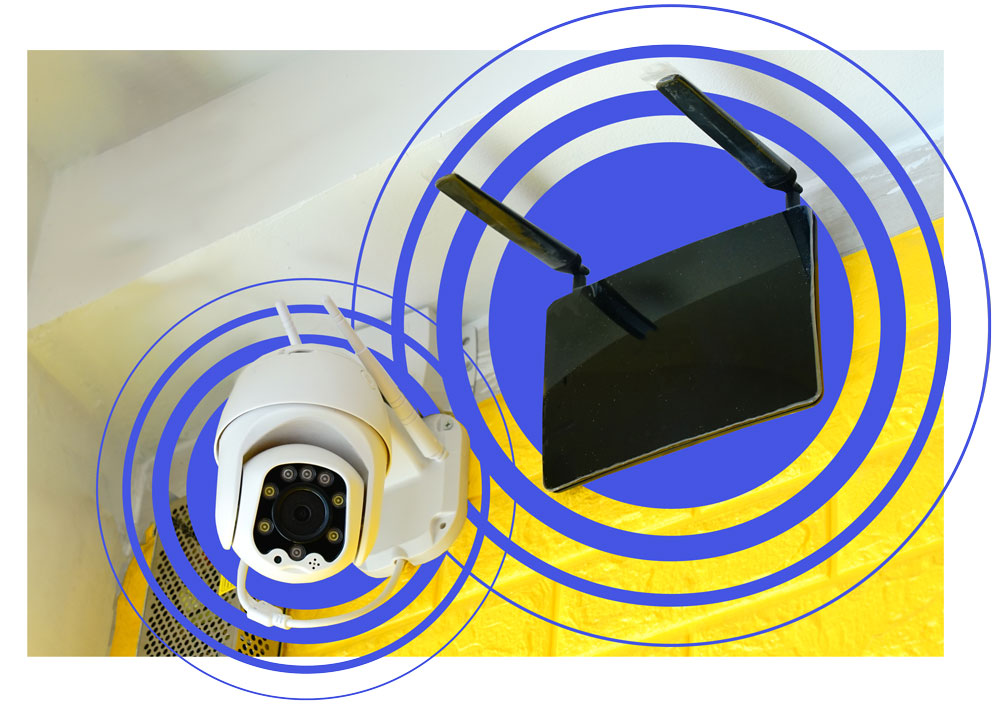 Security architecture connecting cameras and network infrastructure for centralized monitoring